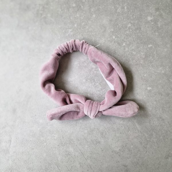 Velours Ribbon Hairband Pink