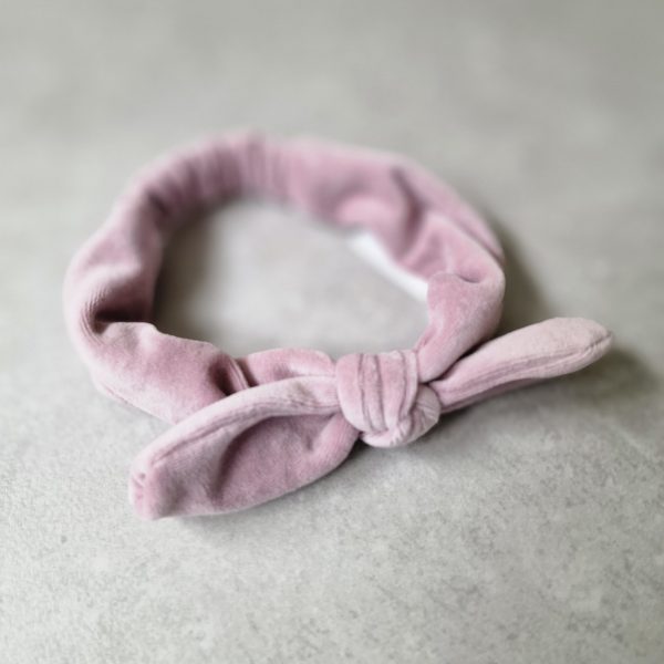 Velours Ribbon Hairband Pink