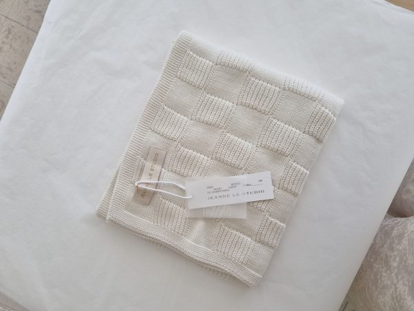 Mémé Knitted Blanket Milk - Jeanne Le Studio