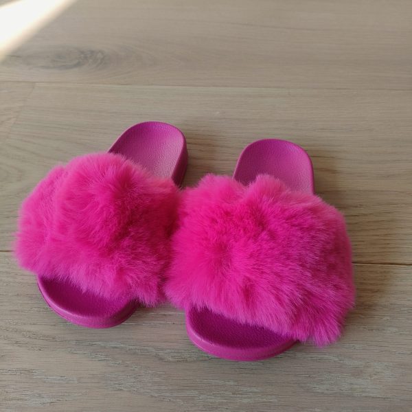 Fluffy Slippers Fushia
