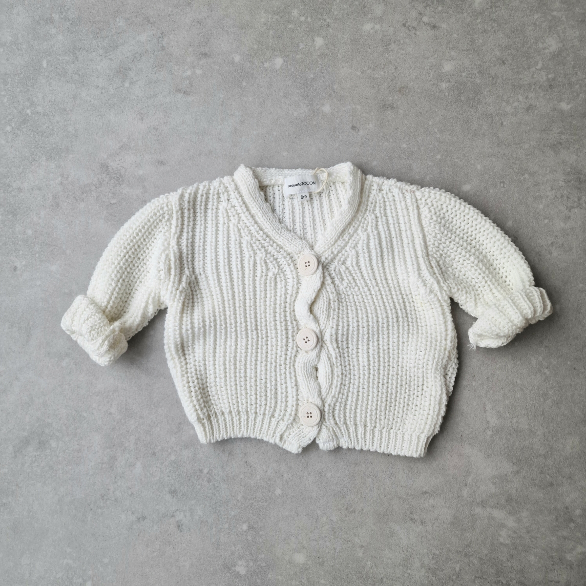 Knit Cardigan White - Pequenotocon