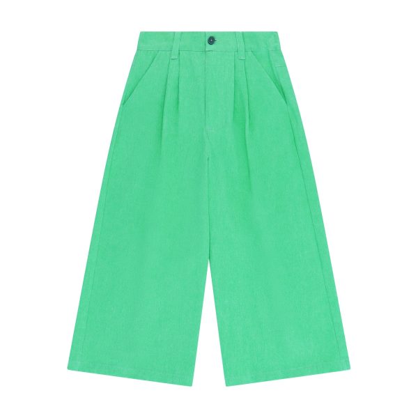 Wide Twill Green Trouser - Cos I said So