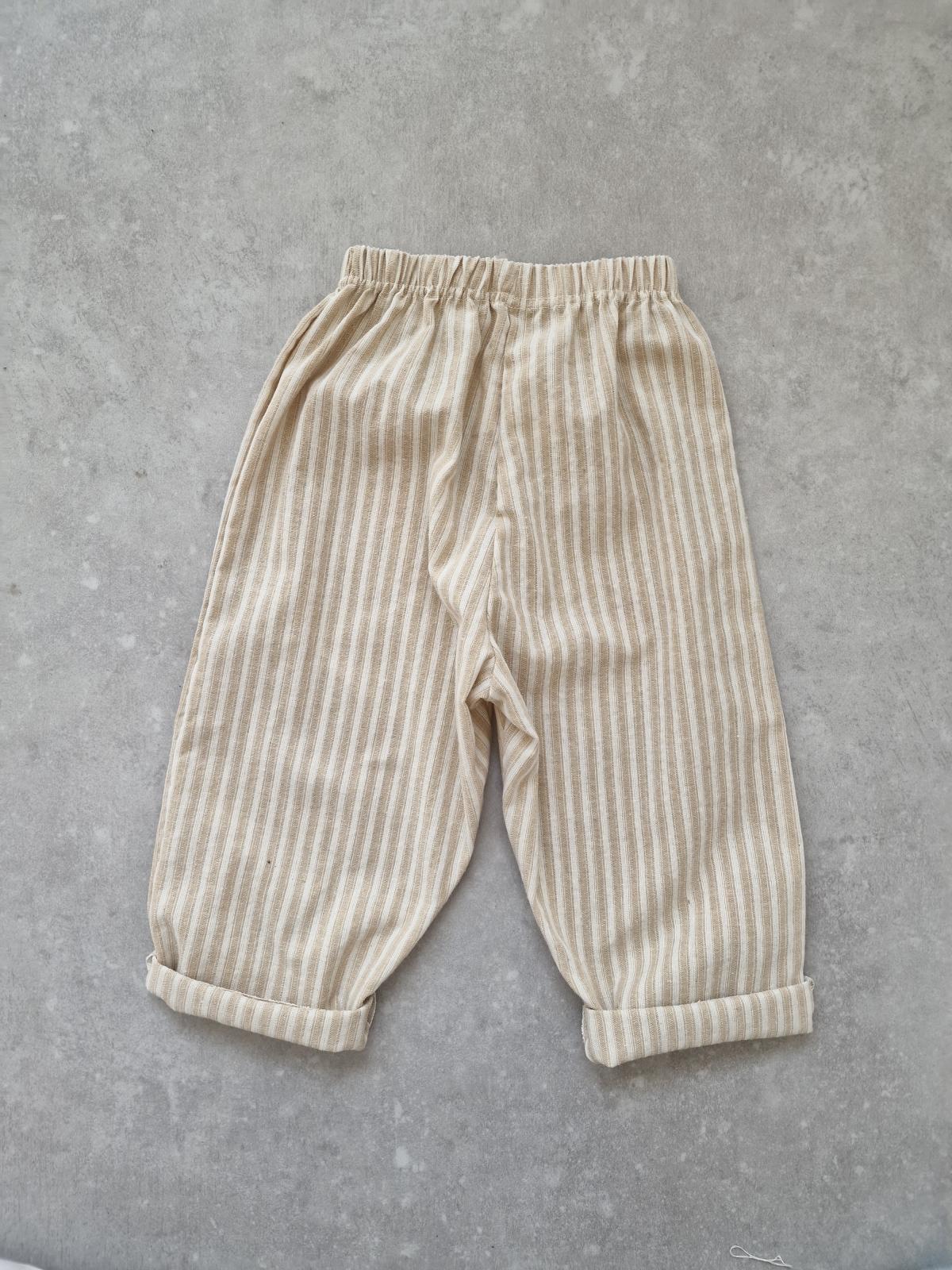 Stripe Pocket Pants Beige