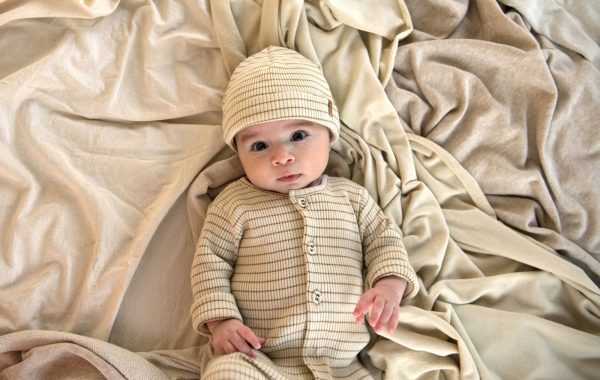 Rib Onesie Biscuit Stripe - Nixnut