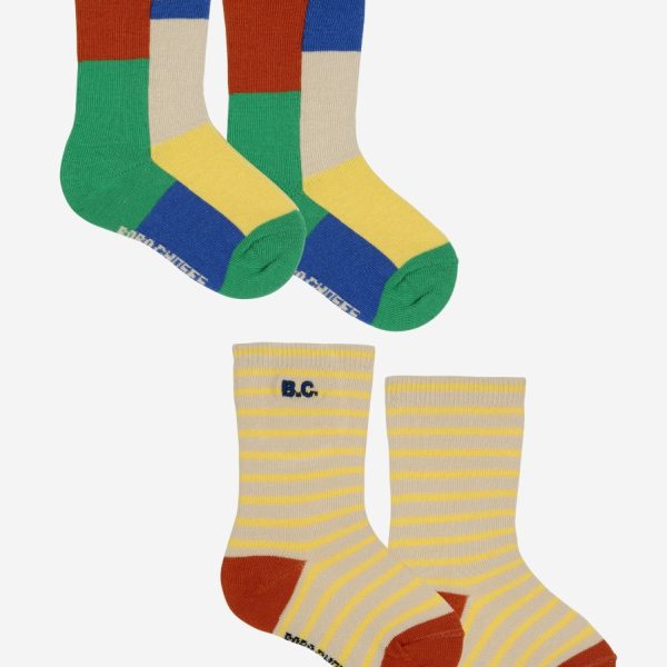 Baby Color Block Socks 2-pack - Bobo Choses