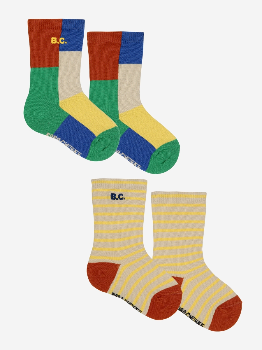 Baby Color Block Socks 2-pack - Bobo Choses