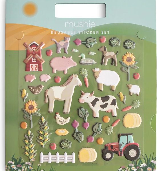 Mushie Herbruikbaar Stickerboek Farm